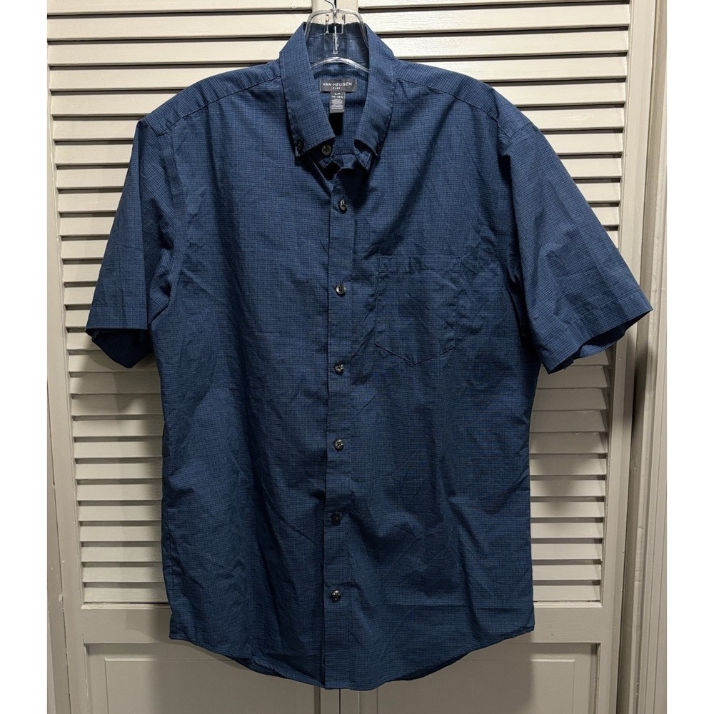 Van Heusen Flex Short Sleeve Button Up Dress Shirt Size Small 14-14.5 Lines‎